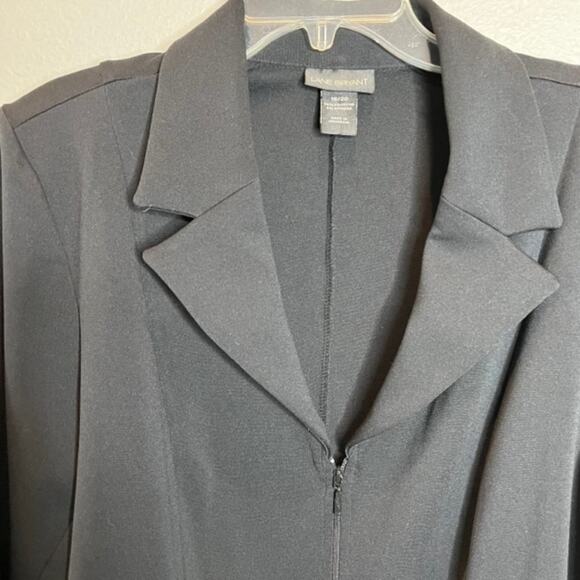 Lane Bryant Sz 18/20 A-Line Zip Up Suit Jacket Black - Picture 3 of 13